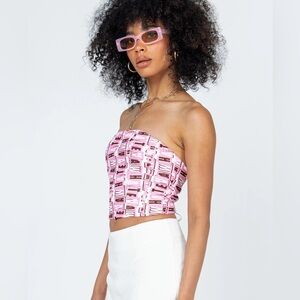Princess Polly Pink Corset Crop Top Size 8 New